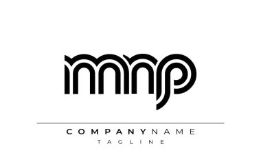 MNP Yaratıcı Eşsiz Modern Harf Logosu Tasarımı. Benzersiz bir harf dizaynına sahip stilize logo, soyut minimalist estetik ve modern cazibe sunar