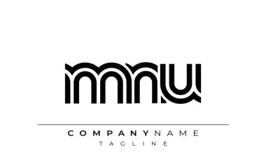 MNU Yaratıcı Eşsiz Modern Harf Logosu Tasarımı. Benzersiz bir harf dizaynına sahip stilize logo, soyut minimalist estetik ve modern cazibe sunar