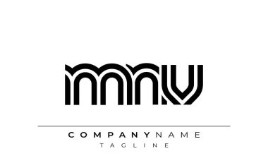 MNV Yaratıcı Eşsiz Modern Harf Logosu Tasarımı. Benzersiz bir harf dizaynına sahip stilize logo, soyut minimalist estetik ve modern cazibe sunar