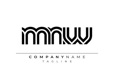 MNW Yaratıcı Eşsiz Modern Harf Logosu Tasarımı. Benzersiz bir harf dizaynına sahip stilize logo, soyut minimalist estetik ve modern cazibe sunar