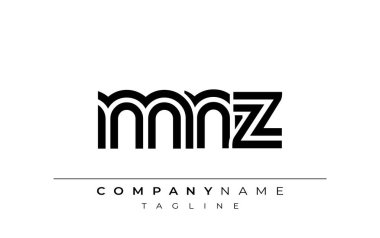 MNZ Yaratıcı Eşsiz Modern Harf Logosu Tasarımı. Benzersiz bir harf dizaynına sahip stilize logo, soyut minimalist estetik ve modern cazibe sunar