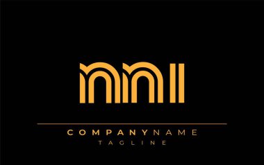 NNI Yaratıcı Eşsiz Modern Harf Logosu Tasarımı. Benzersiz bir harf dizaynına sahip stilize logo, soyut minimalist estetik ve modern cazibe sunar