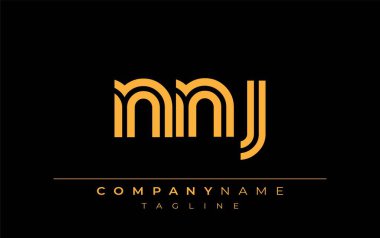 NNJ Yaratıcı Eşsiz Modern Harf Logosu Tasarımı. Benzersiz bir harf dizaynına sahip stilize logo, soyut minimalist estetik ve modern cazibe sunar