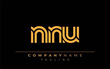 NNU Yaratıcı Eşsiz Modern Harf Logosu Tasarımı. Benzersiz bir harf dizaynına sahip stilize logo, soyut minimalist estetik ve modern cazibe sunar