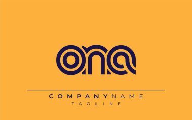 ONA Yaratıcı Eşsiz Modern Harf Logosu Tasarımı. Benzersiz bir harf dizaynına sahip stilize logo, soyut minimalist estetik ve modern cazibe sunar