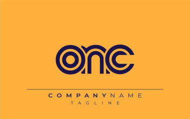 ONC Yaratıcı Eşsiz Modern Harf Logosu Tasarımı. Benzersiz bir harf dizaynına sahip stilize logo, soyut minimalist estetik ve modern cazibe sunar