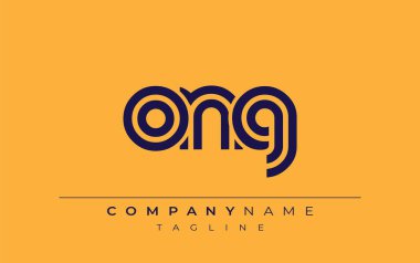 ONG Yaratıcı Eşsiz Modern Harf Logosu Tasarımı. Benzersiz bir harf dizaynına sahip stilize logo, soyut minimalist estetik ve modern cazibe sunar