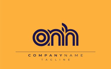 ONH Yaratıcı Eşsiz Modern Harf Logosu Tasarımı. Benzersiz bir harf dizaynına sahip stilize logo, soyut minimalist estetik ve modern cazibe sunar