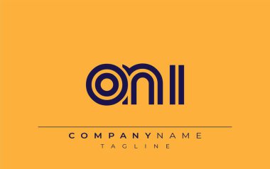 ONI Yaratıcı Eşsiz Modern Harf Logosu Tasarımı. Benzersiz bir harf dizaynına sahip stilize logo, soyut minimalist estetik ve modern cazibe sunar