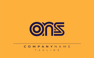 ONS Yaratıcı Eşsiz Modern Harf Logosu Tasarımı. Benzersiz bir harf dizaynına sahip stilize logo, soyut minimalist estetik ve modern cazibe sunar