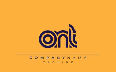 ONT Yaratıcı Eşsiz Modern Harf Logosu Tasarımı. Benzersiz bir harf dizaynına sahip stilize logo, soyut minimalist estetik ve modern cazibe sunar