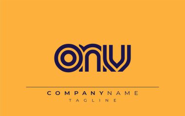 ONV Yaratıcı Eşsiz Modern Harf Logosu Tasarımı. Benzersiz bir harf dizaynına sahip stilize logo, soyut minimalist estetik ve modern cazibe sunar