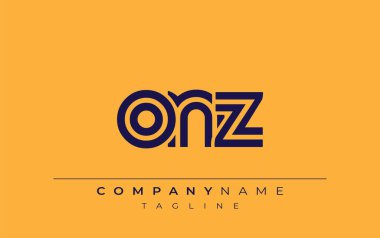 ONZ Yaratıcı Eşsiz Modern Harf Logosu Tasarımı. Benzersiz bir harf dizaynına sahip stilize logo, soyut minimalist estetik ve modern cazibe sunar