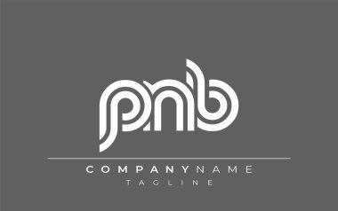 PNB Yaratıcı Eşsiz Modern Harf Logosu Tasarımı. Benzersiz bir harf dizaynına sahip stilize logo, soyut minimalist estetik ve modern cazibe sunar