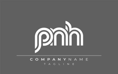 PNH Yaratıcı Eşsiz Modern Harf Logosu Tasarımı. Benzersiz bir harf dizaynına sahip stilize logo, soyut minimalist estetik ve modern cazibe sunar