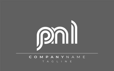 PNL Yaratıcı Eşsiz Modern Harf Logosu Tasarımı. Benzersiz bir harf dizaynına sahip stilize logo, soyut minimalist estetik ve modern cazibe sunar