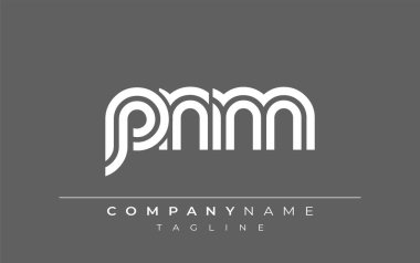 PNM Yaratıcı Eşsiz Modern Harf Logosu Tasarımı. Benzersiz bir harf dizaynına sahip stilize logo, soyut minimalist estetik ve modern cazibe sunar