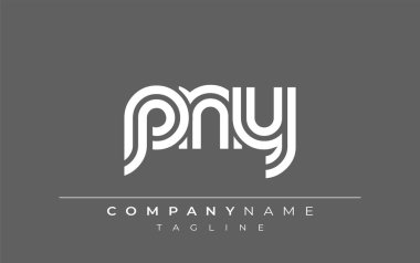 PNY Yaratıcı Eşsiz Modern Harf Logosu Tasarımı. Benzersiz bir harf dizaynına sahip stilize logo, soyut minimalist estetik ve modern cazibe sunar