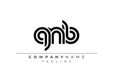 QNB Yaratıcı Eşsiz Modern Harf Logosu Tasarımı. Benzersiz bir harf dizaynına sahip stilize logo, soyut minimalist estetik ve modern cazibe sunar