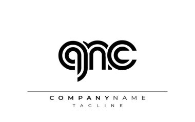 QNC Yaratıcı Eşsiz Modern Harf Logosu Tasarımı. Benzersiz bir harf dizaynına sahip stilize logo, soyut minimalist estetik ve modern cazibe sunar