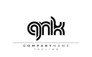 QNK Yaratıcı Eşsiz Modern Harf Logosu Tasarımı. Benzersiz bir harf dizaynına sahip stilize logo, soyut minimalist estetik ve modern cazibe sunar
