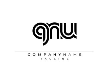 QNU Yaratıcı Eşsiz Modern Harf Logosu Tasarımı. Benzersiz bir harf dizaynına sahip stilize logo, soyut minimalist estetik ve modern cazibe sunar
