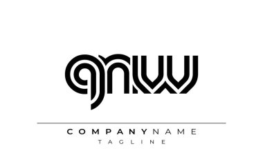 QNW Yaratıcı Eşsiz Modern Harf Logosu Tasarımı. Benzersiz bir harf dizaynına sahip stilize logo, soyut minimalist estetik ve modern cazibe sunar