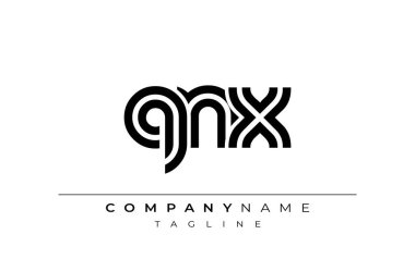 QNX Yaratıcı Eşsiz Modern Harf Logosu Tasarımı. Benzersiz bir harf dizaynına sahip stilize logo, soyut minimalist estetik ve modern cazibe sunar
