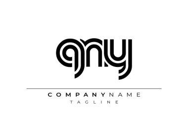 QNY Yaratıcı Eşsiz Modern Harf Logosu Tasarımı. Benzersiz bir harf dizaynına sahip stilize logo, soyut minimalist estetik ve modern cazibe sunar