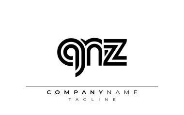 QNZ Yaratıcı Eşsiz Modern Harf Logosu Tasarımı. Benzersiz bir harf dizaynına sahip stilize logo, soyut minimalist estetik ve modern cazibe sunar