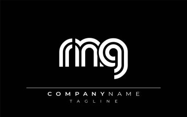 RNG Yaratıcı Eşsiz Modern Harf Logosu Tasarımı. Benzersiz bir harf dizaynına sahip stilize logo, soyut minimalist estetik ve modern cazibe sunar