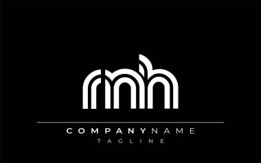 RNH Yaratıcı Eşsiz Modern Harf Logosu Tasarımı. Benzersiz bir harf dizaynına sahip stilize logo, soyut minimalist estetik ve modern cazibe sunar