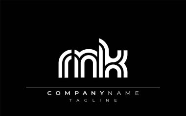 RNK Yaratıcı Eşsiz Modern Harf Logosu Tasarımı. Benzersiz bir harf dizaynına sahip stilize logo, soyut minimalist estetik ve modern cazibe sunar