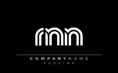 RNN Yaratıcı Eşsiz Modern Harf Logosu Tasarımı. Benzersiz bir harf dizaynına sahip stilize logo, soyut minimalist estetik ve modern cazibe sunar