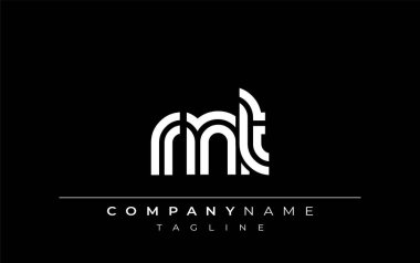 RNT Yaratıcı Eşsiz Modern Harf Logosu Tasarımı. Benzersiz bir harf dizaynına sahip stilize logo, soyut minimalist estetik ve modern cazibe sunar