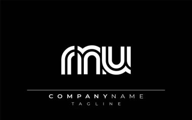 RNU Yaratıcı Eşsiz Modern Harf Logosu Tasarımı. Benzersiz bir harf dizaynına sahip stilize logo, soyut minimalist estetik ve modern cazibe sunar