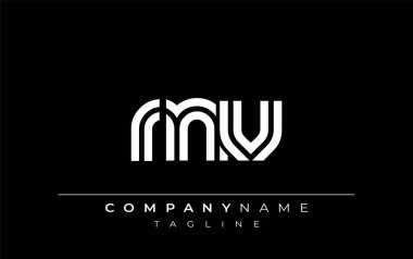 RNV Yaratıcı Eşsiz Modern Harf Logosu Tasarımı. Benzersiz bir harf dizaynına sahip stilize logo, soyut minimalist estetik ve modern cazibe sunar