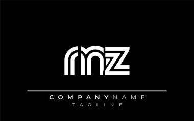 RNZ Yaratıcı Eşsiz Modern Harf Logosu Tasarımı. Benzersiz bir harf dizaynına sahip stilize logo, soyut minimalist estetik ve modern cazibe sunar