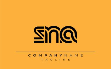 SNA Yaratıcı Eşsiz Modern Harf Logosu Tasarımı. Benzersiz bir harf dizaynına sahip stilize logo, soyut minimalist estetik ve modern cazibe sunar