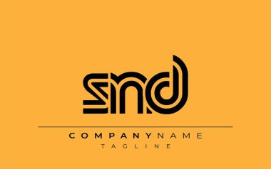 SND Yaratıcı Eşsiz Modern Harf Logosu Tasarımı. Benzersiz bir harf dizaynına sahip stilize logo, soyut minimalist estetik ve modern cazibe sunar
