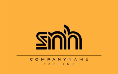 SNH Yaratıcı Eşsiz Modern Harf Logosu Tasarımı. Benzersiz bir harf dizaynına sahip stilize logo, soyut minimalist estetik ve modern cazibe sunar