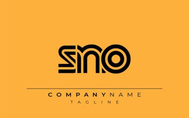 SNO Yaratıcı Eşsiz Modern Harf Logosu Tasarımı. Benzersiz bir harf dizaynına sahip stilize logo, soyut minimalist estetik ve modern cazibe sunar