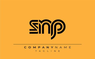SNP Yaratıcı Eşsiz Modern Harf Logosu Tasarımı. Benzersiz bir harf dizaynına sahip stilize logo, soyut minimalist estetik ve modern cazibe sunar
