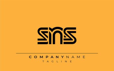 SNS Yaratıcı Eşsiz Modern Harf Logosu Tasarımı. Benzersiz bir harf dizaynına sahip stilize logo, soyut minimalist estetik ve modern cazibe sunar