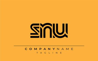 SNU Yaratıcı Eşsiz Modern Harf Logosu Tasarımı. Benzersiz bir harf dizaynına sahip stilize logo, soyut minimalist estetik ve modern cazibe sunar