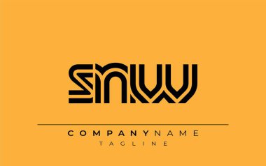 SNW Yaratıcı Eşsiz Modern Harf Logosu Tasarımı. Benzersiz bir harf dizaynına sahip stilize logo, soyut minimalist estetik ve modern cazibe sunar
