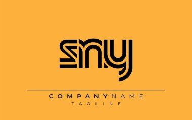 SNY Yaratıcı Eşsiz Modern Harf Logosu Tasarımı. Benzersiz bir harf dizaynına sahip stilize logo, soyut minimalist estetik ve modern cazibe sunar
