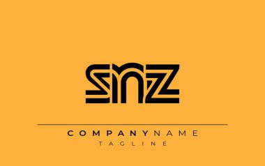 SNZ Yaratıcı Eşsiz Modern Harf Logosu Tasarımı. Benzersiz bir harf dizaynına sahip stilize logo, soyut minimalist estetik ve modern cazibe sunar