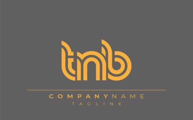 TNB Yaratıcı Eşsiz Modern Harf Logosu Tasarımı. Benzersiz bir harf dizaynına sahip stilize logo, soyut minimalist estetik ve modern cazibe sunar