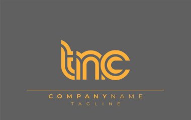 TNC Yaratıcı Eşsiz Modern Harf Logosu Tasarımı. Benzersiz bir harf dizaynına sahip stilize logo, soyut minimalist estetik ve modern cazibe sunar